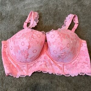 Aerie Pink Floral Lace Bra